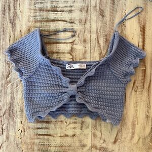 COPY - EUC Zara blue knit crop top